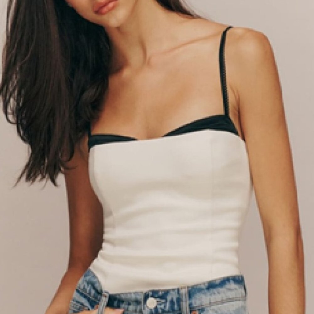 REFORMATION Melanie Top in Ivory, size 2